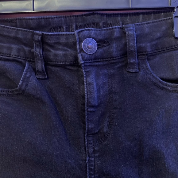 Black American Eagle Size 0 Distressed Skinny Jeggings - Picture 3 of 9